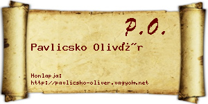 Pavlicsko Olivér névjegykártya
