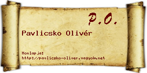 Pavlicsko Olivér névjegykártya