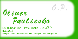 oliver pavlicsko business card